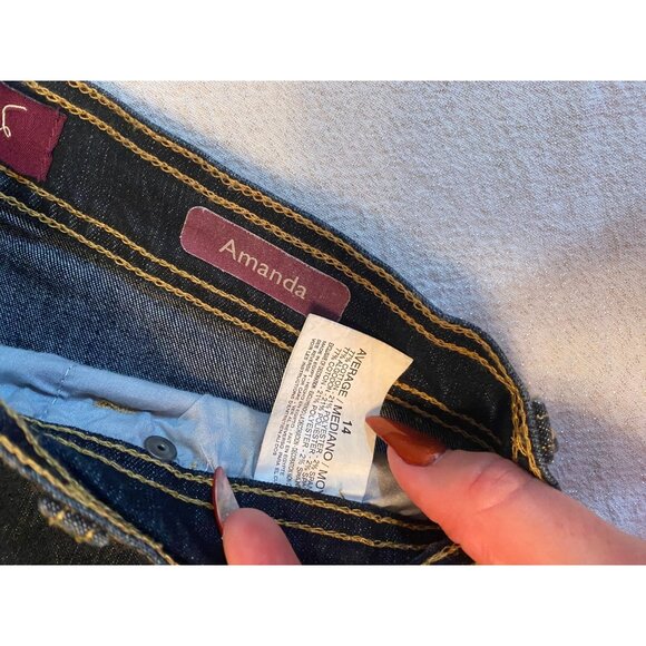 Gloria Vanderbilt size 14 dark denim jeans. Amanda style - Picture 5 of 9